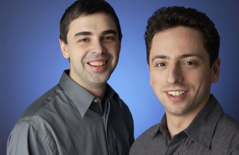 Portret van Larry Page en Sergey Brin